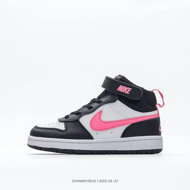 Nike Black Pink High-Top Ankle Strap Lifestyle Sneakers 3