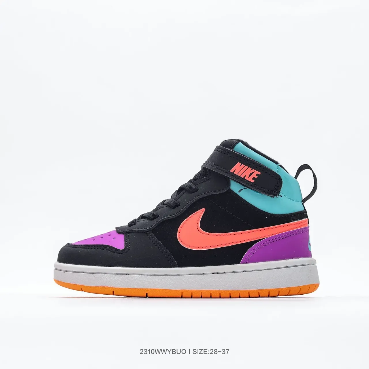 Nike Black Pink High-Top Ankle Strap Lifestyle Sneakers 23