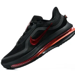 Nike Black Red Knit Upper Metallic Swoosh Lifestyle Sneakers
