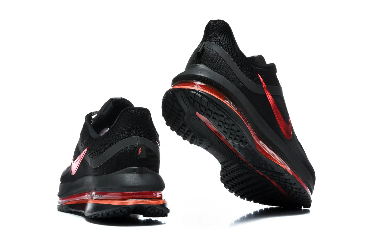 Nike Black Red Knit Upper Metallic Swoosh Lifestyle Sneakers 3