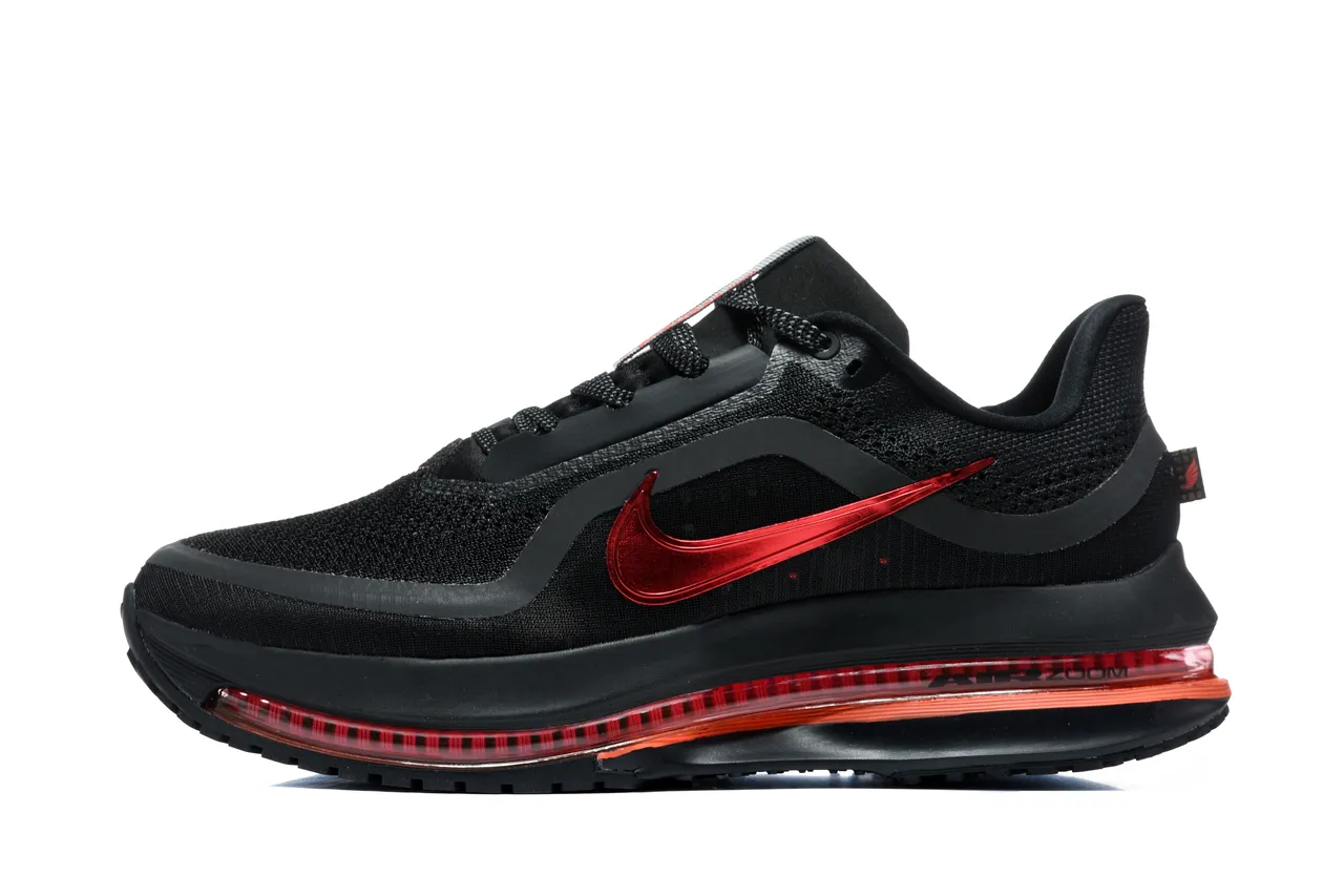 Nike Black Red Knit Upper Metallic Swoosh Lifestyle Sneakers 8