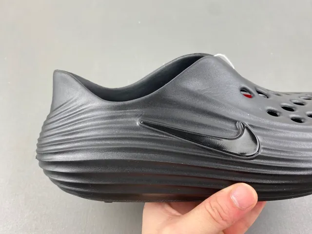 Nike Negro Rojo Moldeado Monolítico Construcción Acanalado Suela Intermedia Zueco 3