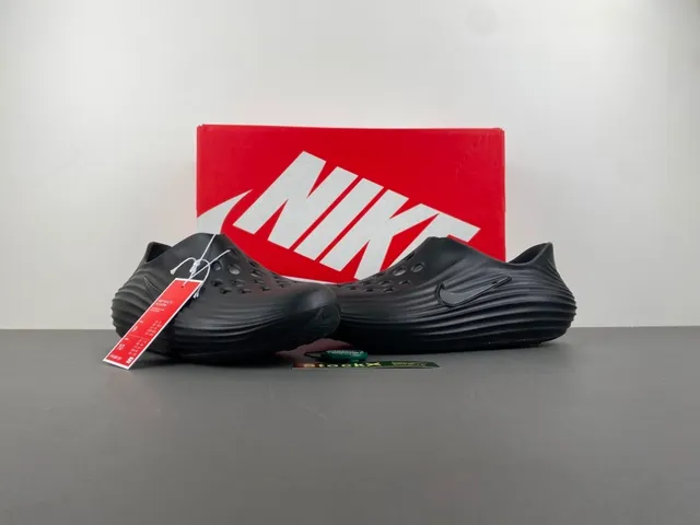 Nike Negro Rojo Moldeado Monolítico Construcción Acanalado Suela Intermedia Zueco 11