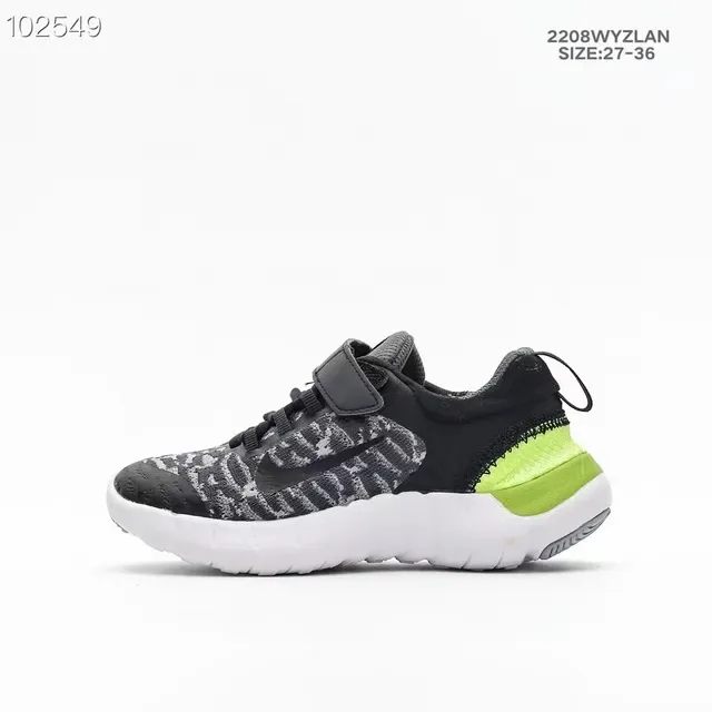 Nike Black White Knit Upper Velcro Strap Closure Lifestyle Sneakers 15