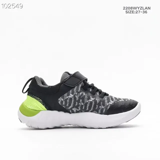 Nike Black White Knit Upper Velcro Strap Closure Lifestyle Sneakers 16