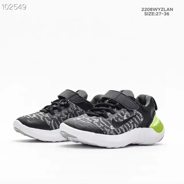 Nike Black White Knit Upper Velcro Strap Closure Lifestyle Sneakers 19