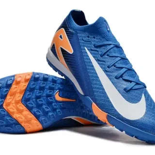 Nike Blue Orange Knit Upper Dynamic Fit Collar Indoor Soccer Shoes