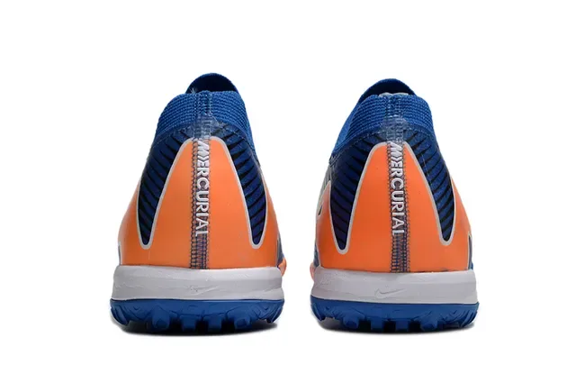 Nike Blue Orange Knit Upper Dynamic Fit Collar Indoor Soccer Shoes 3