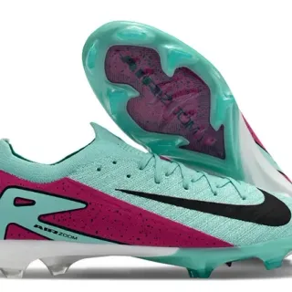 Nike Blue Pink Knit Upper Asymmetrical Magenta Overlay Firm-Ground Soccer Shoes