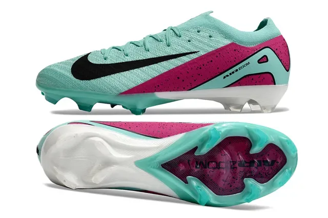 Nike Blue Pink Knit Upper Asymmetrical Magenta Overlay Firm-Ground Soccer Shoes 2