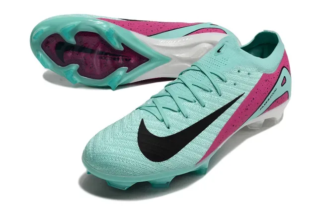 Nike Blue Pink Knit Upper Asymmetrical Magenta Overlay Firm-Ground Soccer Shoes 6
