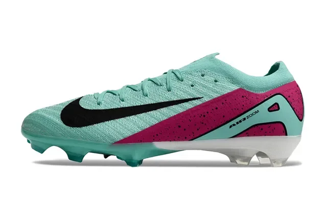 Nike Blue Pink Knit Upper Asymmetrical Magenta Overlay Firm-Ground Soccer Shoes 7