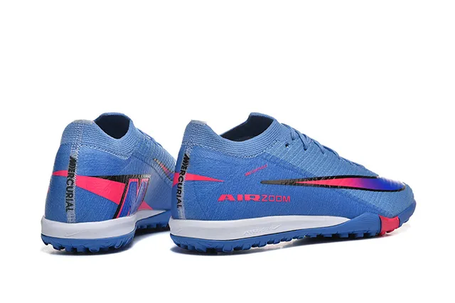 Nike Blue Pink Knit Upper Low-Cut Collar Turf Soccer Shoes 5
