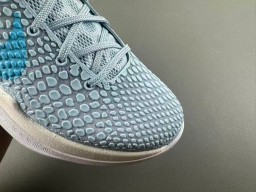 Nike Blue White Engineered Knit Upper Cyan Swoosh Accent Basketball Shoes 2