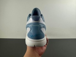 Nike Blue White Engineered Knit Upper Cyan Swoosh Accent Basketball Shoes 4