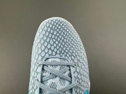 Nike Blue White Engineered Knit Upper Cyan Swoosh Accent Basketball Shoes 5