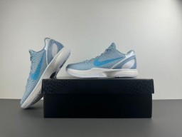 Nike Blue White Engineered Knit Upper Cyan Swoosh Accent Basketball Shoes 15