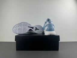 Nike Blue White Engineered Knit Upper Cyan Swoosh Accent Basketball Shoes 17