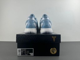 Nike Blue White Engineered Knit Upper Cyan Swoosh Accent Basketball Shoes 18