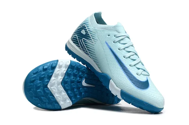 Nike Sapatos de Futebol Indoor Azul Branco Upper Knit Low-Cut Silhouette 2