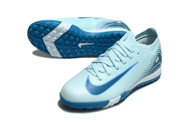 Nike Sapatos de Futebol Indoor Azul Branco Upper Knit Low-Cut Silhouette 3