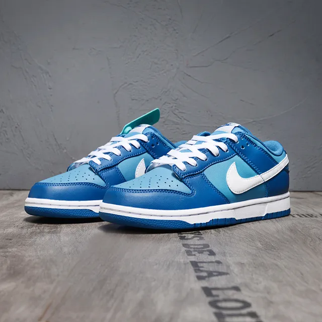 Nike Blue White Low-Top Leather Upper Lifestyle Sneakers 3