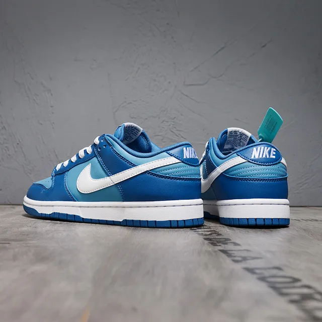 Nike Blue White Low-Top Leather Upper Lifestyle Sneakers 4