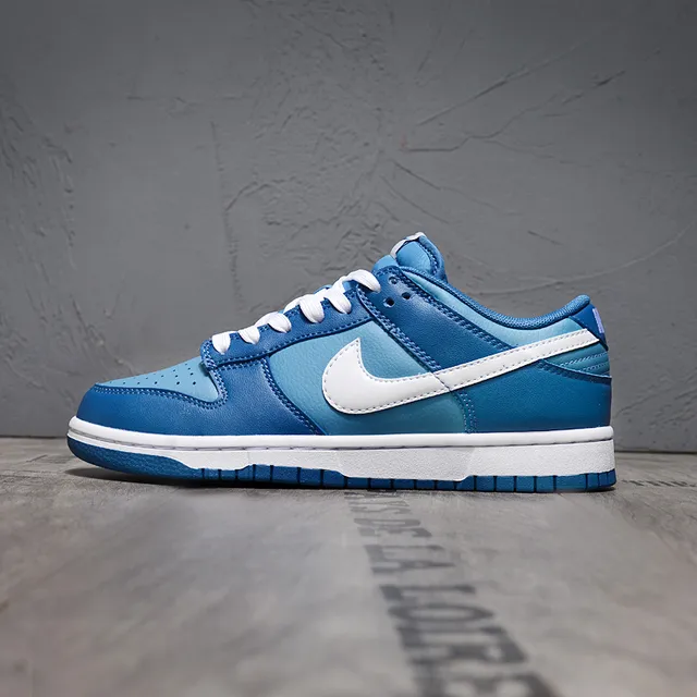 Nike Blue White Low-Top Leather Upper Lifestyle Sneakers 7