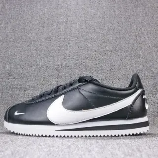 Nike Cortez Black and White Leather Lifestyle Sneakers