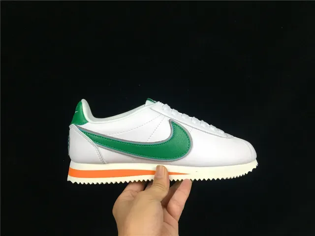 Nike Cortez White Green Orange Lifestyle Sneakers 3