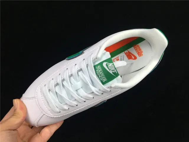 Nike Cortez White Green Orange Lifestyle Sneakers 5