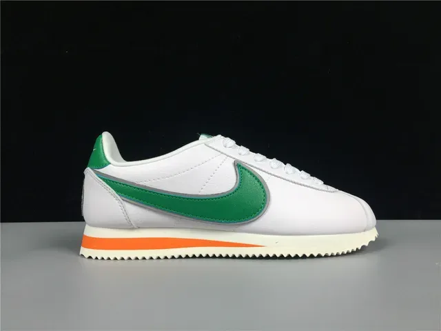 Nike Cortez White Green Orange Lifestyle Sneakers 10