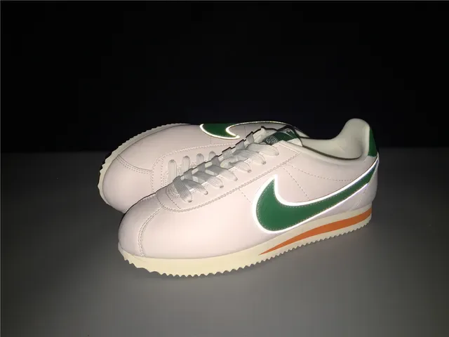 Nike Cortez White Green Orange Lifestyle Sneakers 17