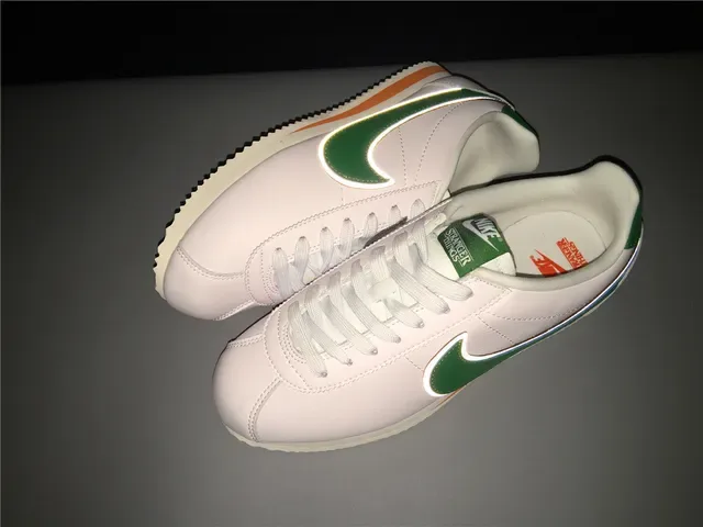 Nike Cortez White Green Orange Lifestyle Sneakers 18