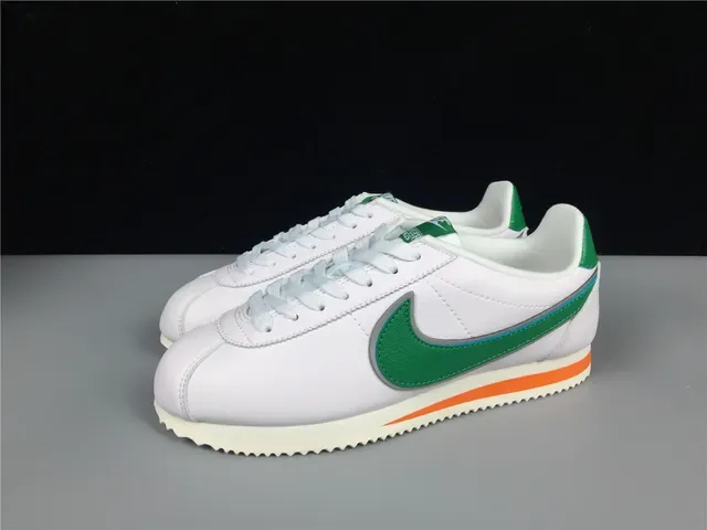 Nike Cortez White Green Orange Lifestyle Sneakers 20
