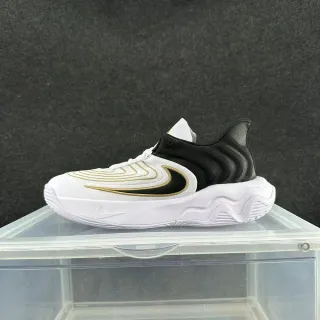 Nike Cosmic Unity أحذية كرة السلة البيضاء والسوداء والذهبية المطرزة بشكل موجي