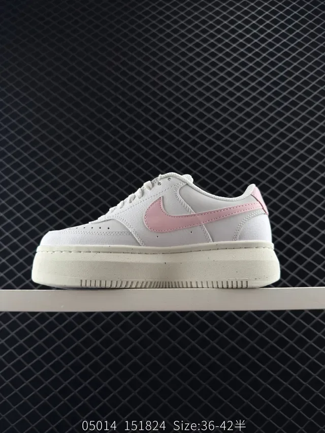 Nike Court Vision Alta Ltr Retro White Pink Lifestyle Sneakers 4