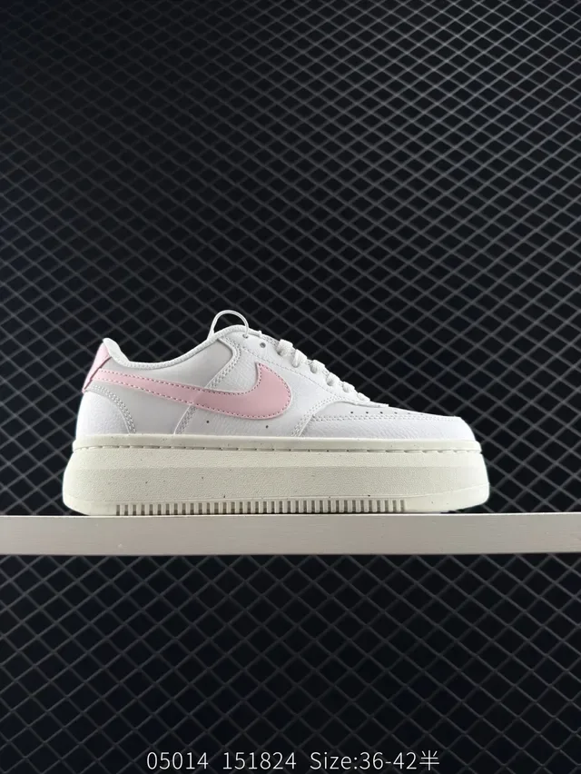 Nike Court Vision Alta Ltr Retro White Pink Lifestyle Sneakers 5