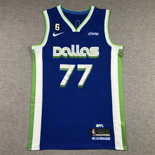 Nike Dallas Mavericks City Edition Blue Green White Jersey 3