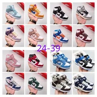Nike Dunk High शिशु হালকা নীল এবং পিঙ্ক লাইফস্টাইল স্নিকার্স