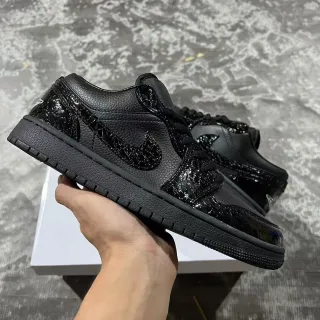 Nike Dunk Low All-Black Glossy Patent Overlay Lifestyle Sneakers