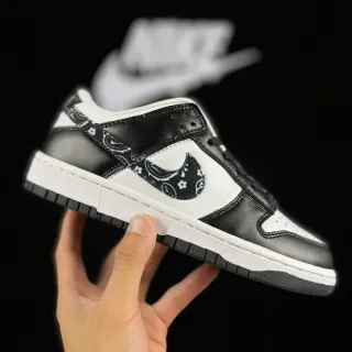 Nike Dunk Low Bandana Print Black White Lifestyle Sneakers