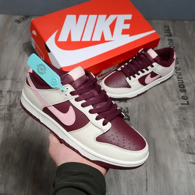 Nike Dunk Low Burgundy Pink Lifestyle Sneakers 2