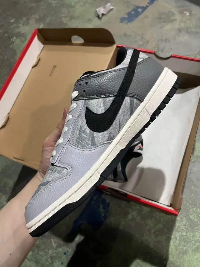 Nike Dunk Low Gris Métallique Camo Lifestyle Sneakers 3