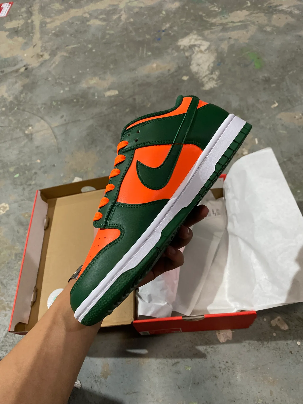 Nike Dunk Low Green Orange Lifestyle Sneakers 4