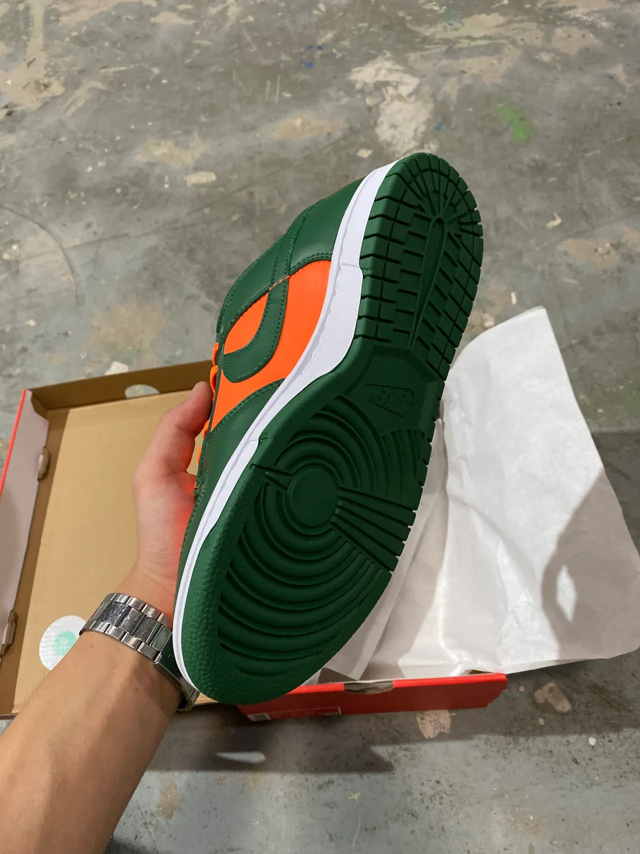Nike Dunk Low Green Orange Lifestyle Sneakers 5
