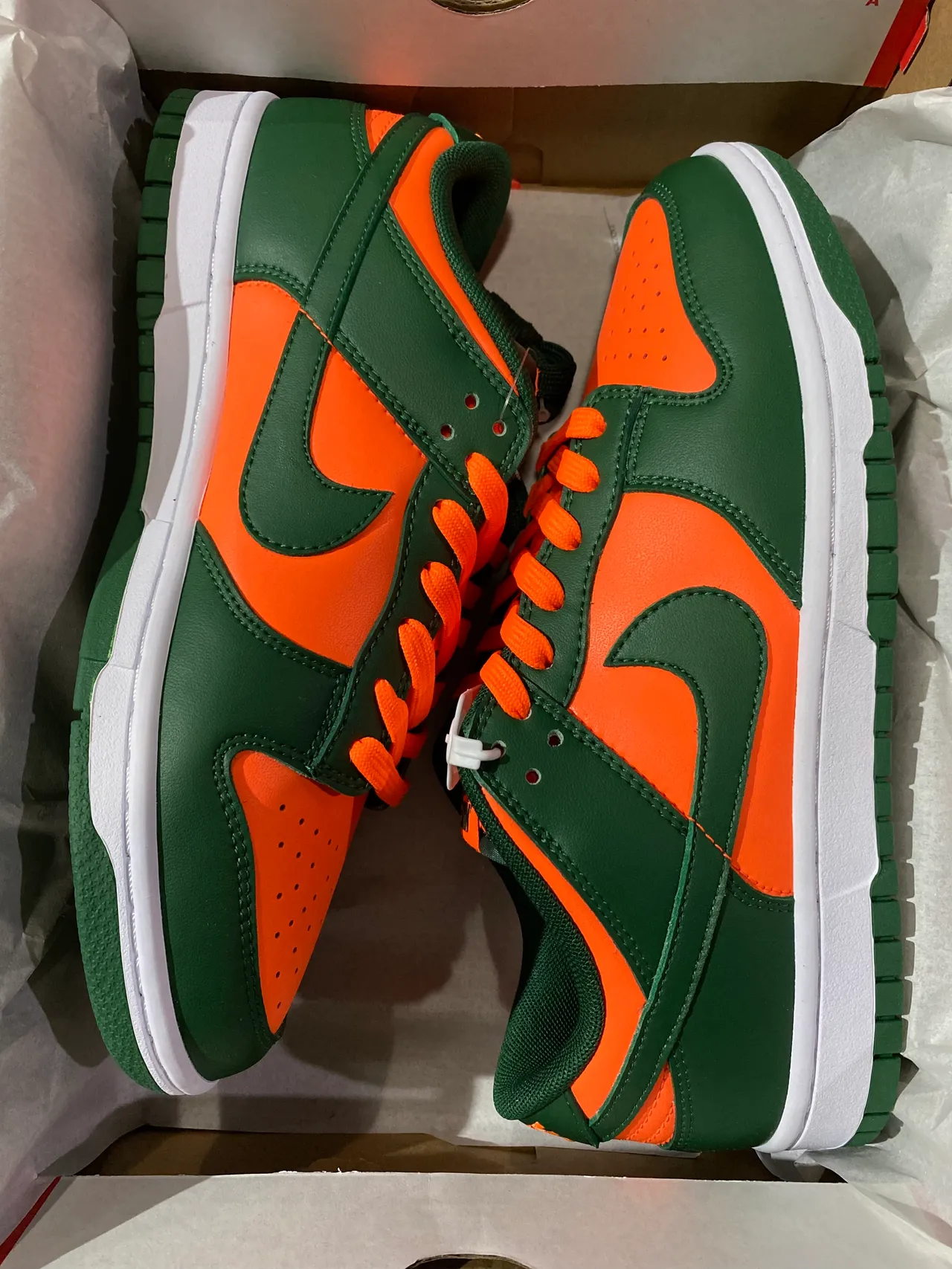 Nike Dunk Low Green Orange Lifestyle Sneakers 6