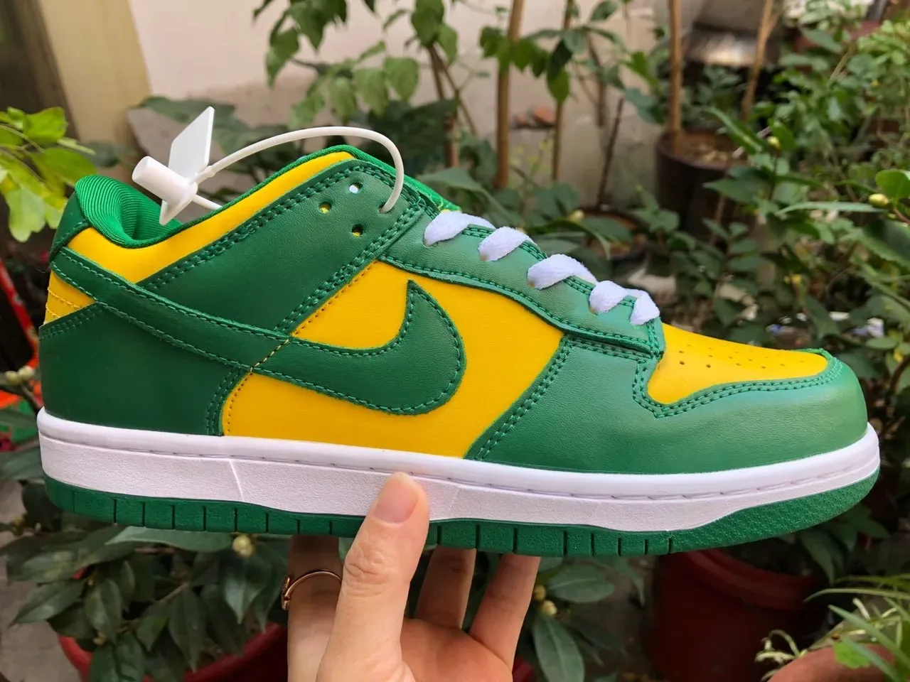 Nike Dunk Low Verde Amarelo Bloque de Cor Tênis Lifestyle 1