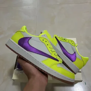 Nike Dunk Low Neon Yellow Purple Metallic Lifestyle Sneakers