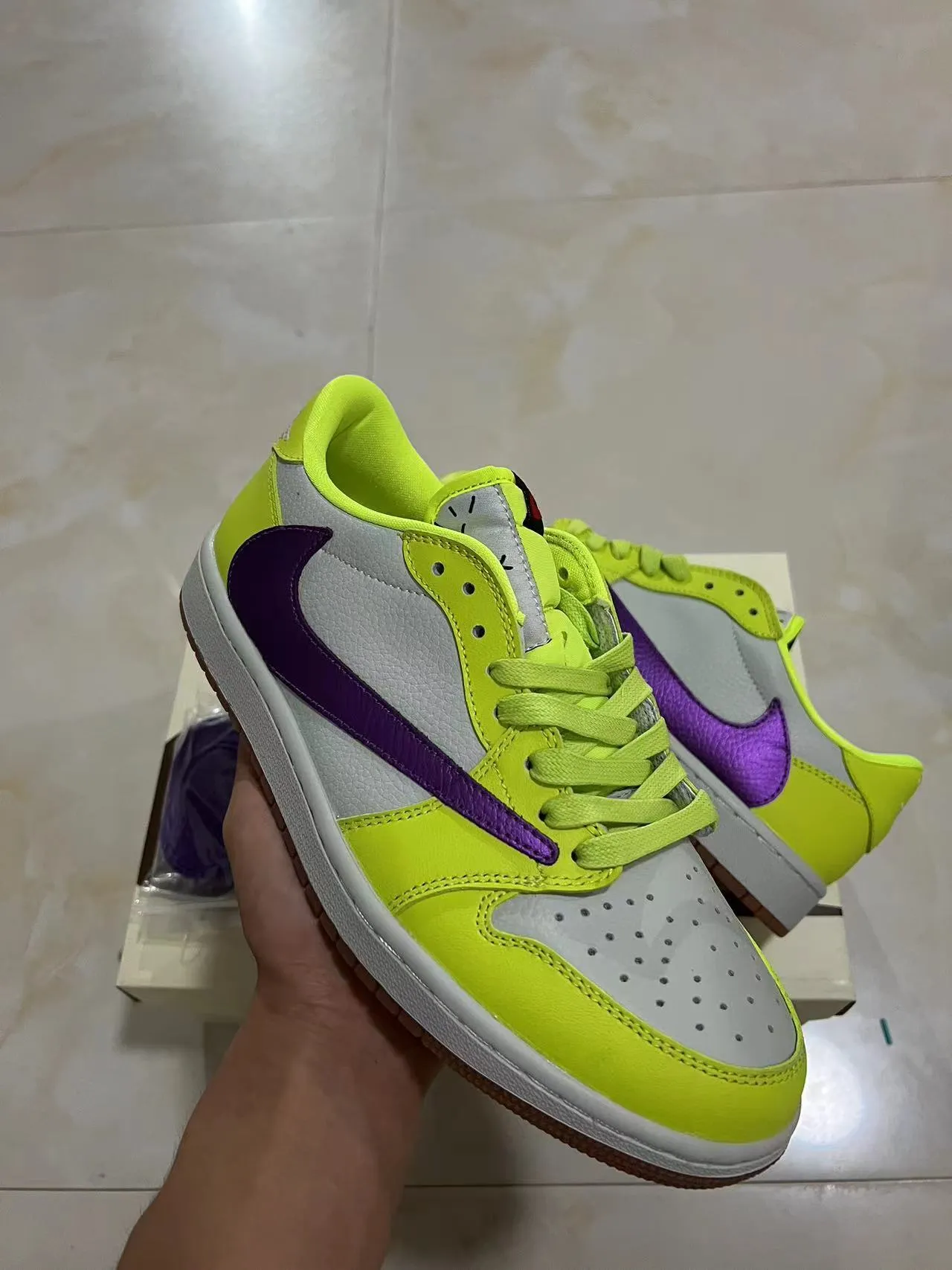 Nike Dunk Low Neon Yellow Purple Metallic Lifestyle Sneakers 2